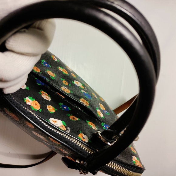 Coach Satchel Crossbody Purse Doomed Sierra Tea Rose Floral Print #F57924 - Picture 6 of 16